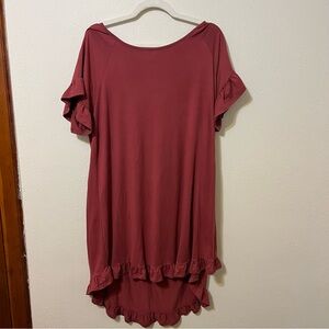 The Nines Womens Summer Casual Mini Dress O Neck Ruffled Shift Swing Dress